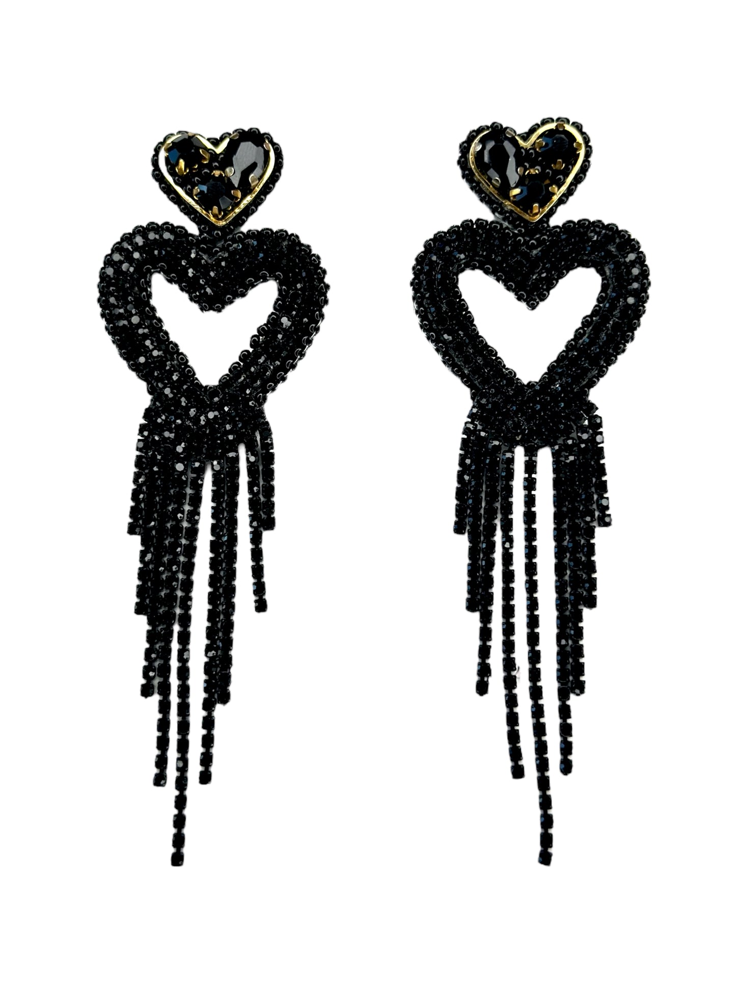 Black Statement Heart Drop