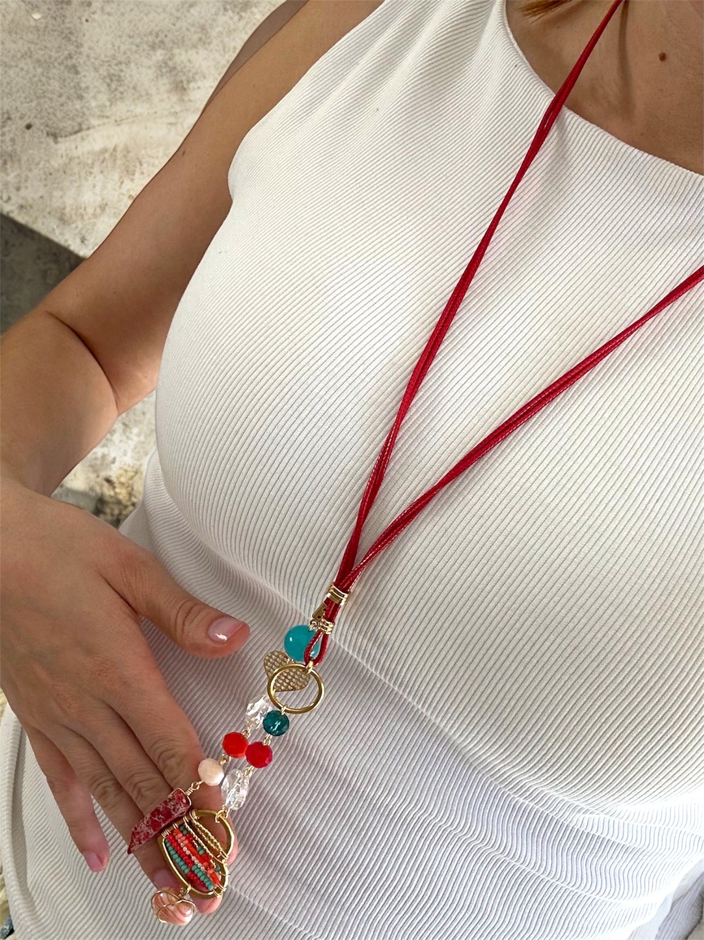 Crimson Soul Charm Necklace