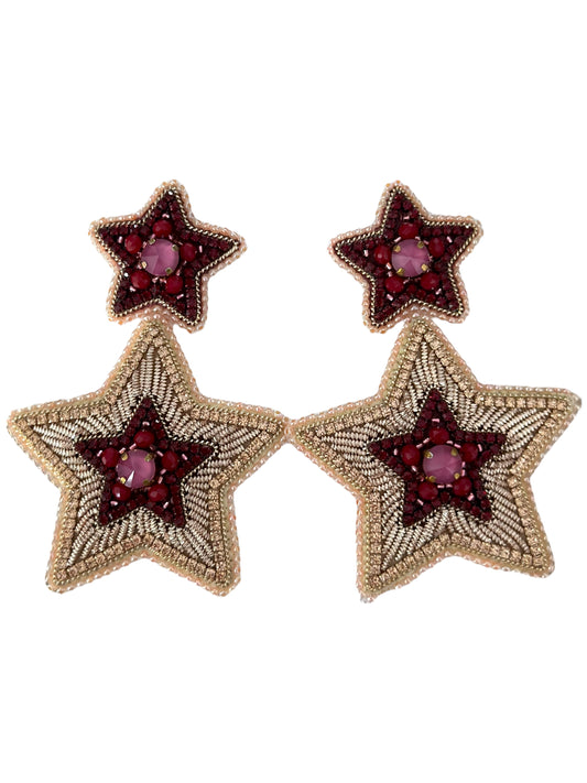 Wine Red Celestial Stars