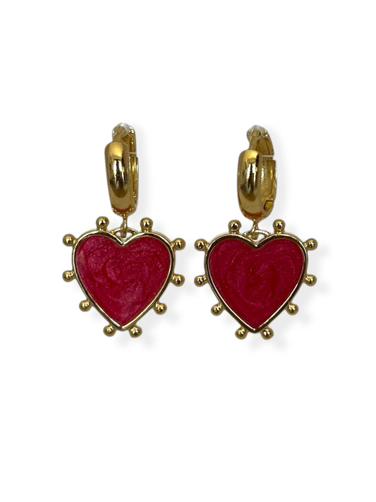 Radiant Heart Hoops - Passion Red