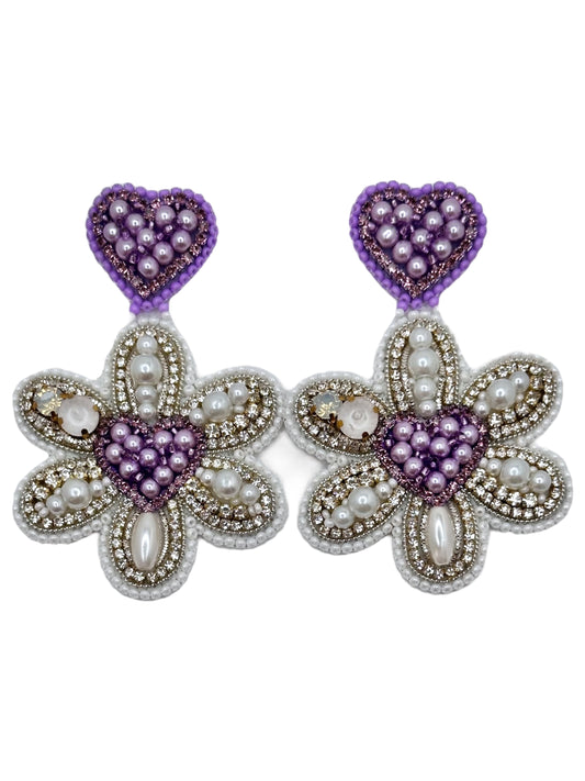 Purple Floral Heart Bloom