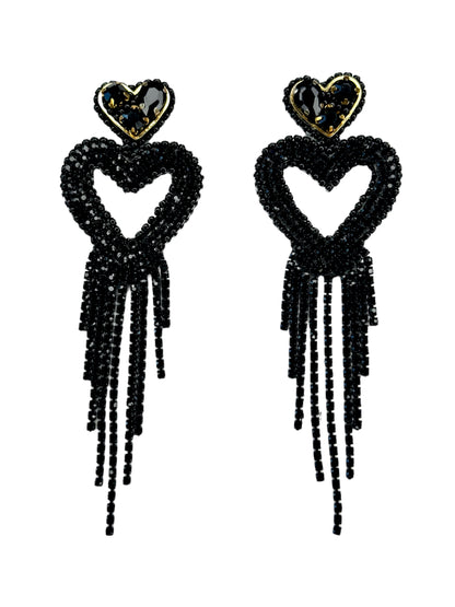 Black Statement Heart Drop