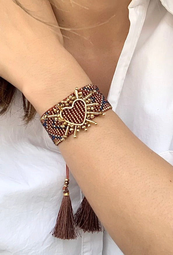 Brown Bracelet with Tassels