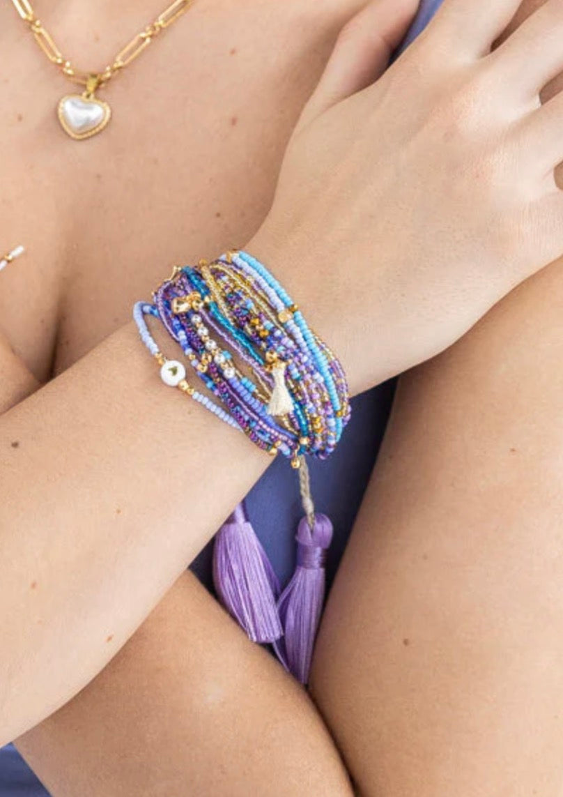 Violet Seed Bead Bracelet