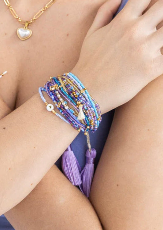Violet Seed Bead Bracelet